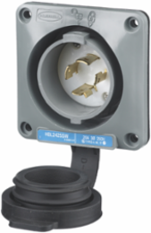 Twist-Lock Watertight Flanged Inlet, 20A 250V AC, 3-Pole 4-Wire