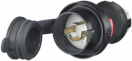 Locking Male Plug, L16-20P, 20A, 3-Phase 480V AC, 4-Wire, Watertight