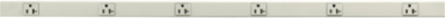 Metal PlugTrak 20A 125V 1 Circuit 6 Receptacle 3 ft Length Ivory