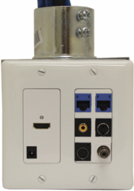 WALLBOX, 2-GANG, 3.25" D, DATA BOX