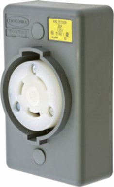 Twist-Lock Safety Shroud Receptacle 30A 125V 2-Pole 3-Wire