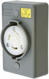 Twist-Lock Safety Shroud Receptacle 30A 125V 2-Pole 3-Wire