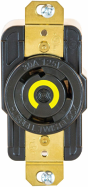 EdgeConnect Twist-Lock Receptacle 30A 125V L5-30R Black with Spring Termination