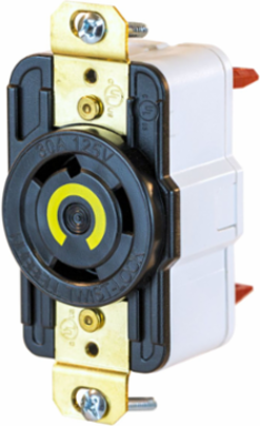 EdgeConnect Twist-Lock Receptacle 30A 125V L5-30R Black with Spring Termination