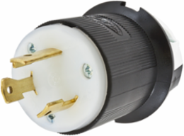 Twist-Lock Male Plug, 30A 125V, 2-Pole 3-Wire, L5-30P, Nylon, 2.26 Inch x 2.26 Inch x 2.75 Inch
