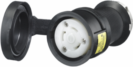 Locking Female Connector Body 30A 125V L5-30R Watertight 2-Pole 3-Wire