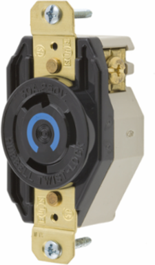 Twist-Lock Receptacle, 30A 250V, 2-Pole 3-Wire, L6-30R
