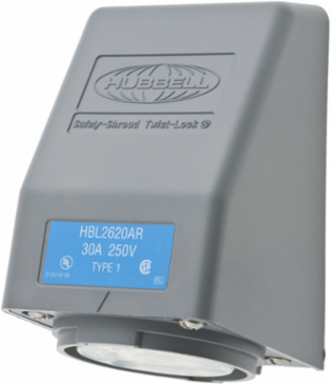Twist-Lock® Safety-Shroud® Receptacle 30A 250V AC 2-Pole NEMA L6-30R