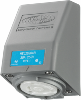 Twist-Lock® Safety-Shroud® Receptacle 30A 250V AC 2-Pole NEMA L6-30R