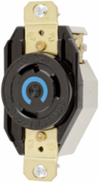 Twist-Lock® Receptacle, 30A, 250VAC, 2-Pole, 3 Wire Grounding, Nylon, Black