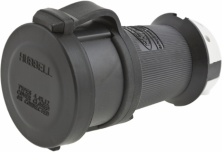 Twist-Lock Watertight Safety Connector, 30A, 250V AC, 2 Pole, 3 Wire Grounding