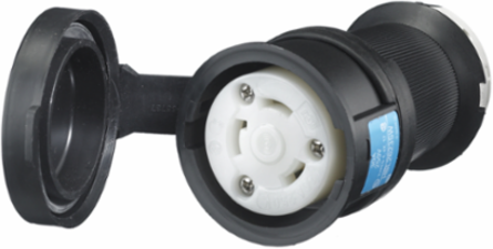 Twist-Lock Watertight Safety Connector, 30A, 250V AC, 2 Pole, 3 Wire Grounding