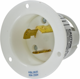 Twist-Lock® Flanged Inlet, 30A 250V, 2-Pole 3-Wire Grounding, L6-30P