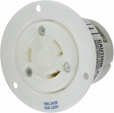 Twist-Lock Flanged Receptacle 30A 250V L6-30R 2-Pole