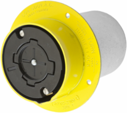 Hubbellock Industrial Flanged Receptacle 60A 600V, 3-Pole, 4-Wire