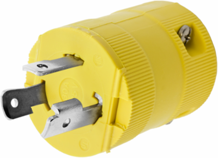 Twist-Lock® Corrosion Resistant Plug 30A 125V AC 2-Pole Yellow Nylon