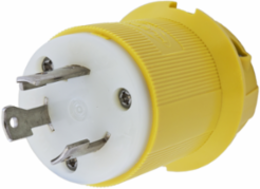 Twist-Lock Corrosion Resistant Plug, 30A, 250V AC, NEMA L6-30P, 2-Pole, Yellow Nylon