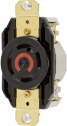 Twist-Lock Flush Receptacle, 30A 125/250V, 3-Pole 4-Wire, Black