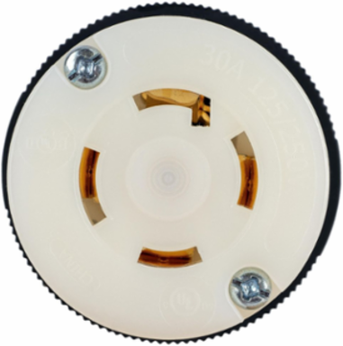 EdgeConnect™ Twist-Lock® 30A 125/250V Female Connector, L14-30R, 3-Pole, Screwless Terminal, Black and White