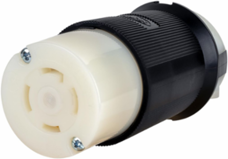 EdgeConnect™ Twist-Lock® 30A 125/250V Female Connector, L14-30R, 3-Pole, Screwless Terminal, Black and White