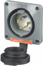 Twist-Lock Watertight Flanged Inlet 30A 125/250V 3-Pole Gray