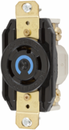 Industrial Twist-Lock Flush Receptacle, 30A 3-Pole 250V AC, L15-30R