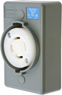 Twist-Lock Surface Mount Receptacle, 30A 250V AC, 3-Pole 4-Wire