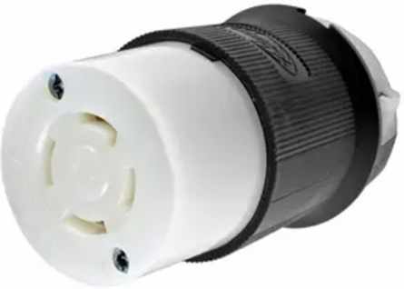 Twist-Lock Connector Body, 30A, 3-Phase, 250V AC, Screw Terminal, Nylon