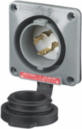 Twist-Lock Watertight Flanged Inlet 30A 480V 3-Pole 4-Wire