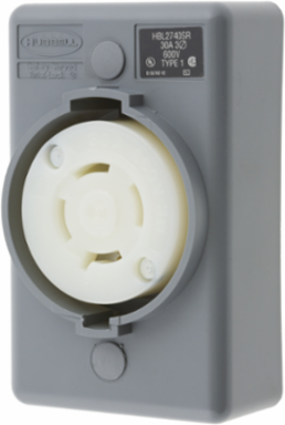 Twist-Lock® Surface Mount Receptacle, 30A 3-Pole 4-Wire, 600V AC