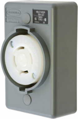 Twist-Lock® Surface Mount Receptacle, 30A 3-Pole 4-Wire, 600V AC