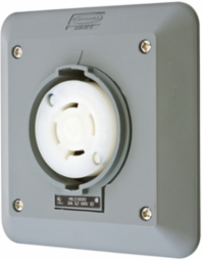 Twist-Lock Safety Shroud Receptacle, 30A 600V AC, 2-Gang