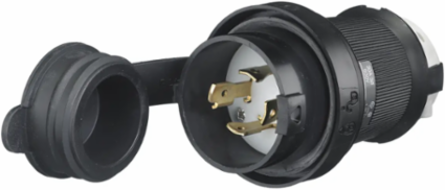 Twist-Lock Watertight Male Plug, 30A 600V AC, 3-Pole 4-Wire, 2.94x4.40 Inch
