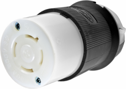 Twist-Lock Female Connector, 30A 3-Pole, 600V AC, Nylon