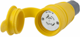 Watertight Twist-Lock Connector 20A 3-Pole 480V AC, NEMA L16-20R, Yellow