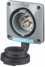 Locking Flanged Inlet 30A 3-Phase Wye 120/208V AC, 4-Pole