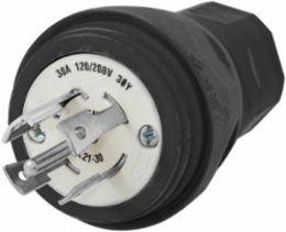 Watertight Twist-Lock Plug, 30A, 3 Phase 120/208V AC, 4-Pole, 5 Wire