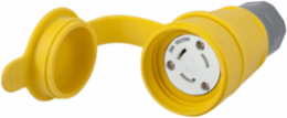Watertight Twist-Lock Connector, 30A, 125/250V, 3-Pole, Yellow