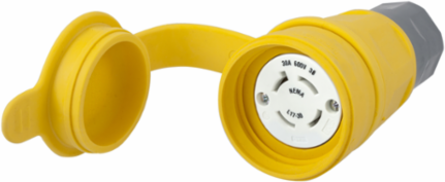 Watertight Twist-Lock Connector, 30A, 600V, 3-Pole, Yellow