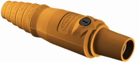 Industrial Grade 300A 600V AC/DC Female Plug with Double Set Screws, Orange