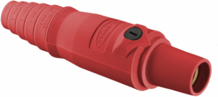 Heavy Duty 300A Female Plug, 600V AC/DC, 2.880 Inch Width, Red