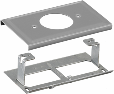 Metal Raceway Plate 1.60 Inch Opening, Gray, Cover Plates