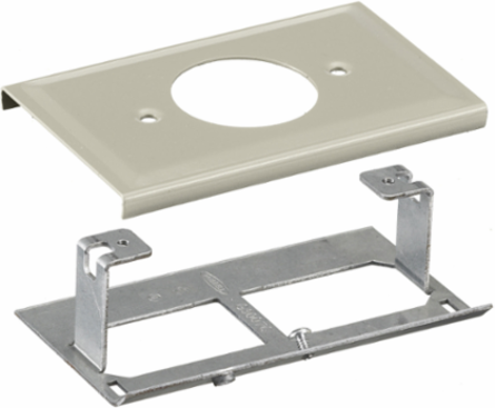 Metal Raceway Plate 1.60 Inch Opening, Ivory, Width 3 Inch