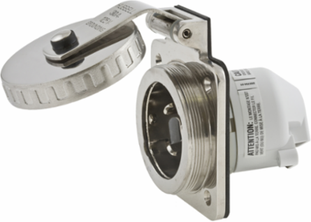 Marine Grade 30A 125V Twist-Lock Hull Inlet, 2-Pole 3-Wire Grounding, Stainless Steel