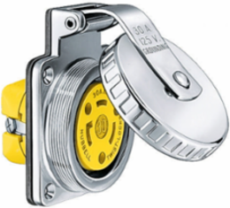 Marine Grade Twist-Lock Hull Inlet, 30A 125V, 2-Pole, Stainless Steel