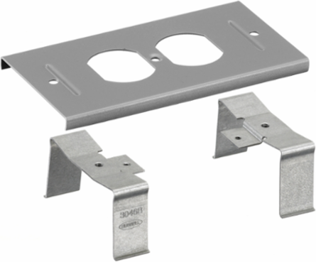 Metal Raceway Device Plate Duplex Opening 3.1 Inch Gray