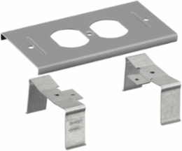 Metal Raceway Device Plate Duplex Opening 3.1 Inch Gray
