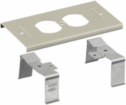 Metal Raceway Duplex Device Plate, 3 Inch Width, Ivory Color