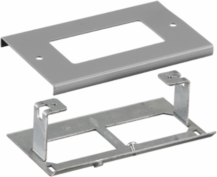 Metal Raceway Plate for Receptacle, 2.9 Inch Width, Gray