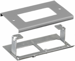 Metal Raceway Plate for Receptacle, 2.9 Inch Width, Gray